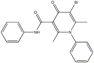 1,4-Dihydro-5-bromo-N,1-diphenyl-4-oxo-2,6-dimethylnicotinamide Structure