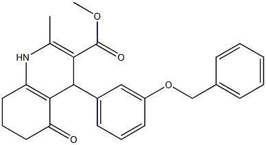 1,4,5,6,7,8-Hexahydro-2-methyl-4-[3-(benzyloxy)phenyl]-5-oxoquinoline-3-carboxylic acid methyl ester Struktur