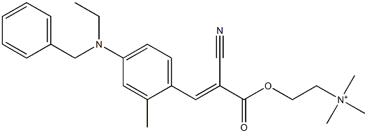 2-[[2-Cyano-3-[4-[ethyl(phenylmethyl)amino]-2-methylphenyl]-1-oxo-2-propenyl]oxy]-N,N,N-trimethylethanaminium Structure