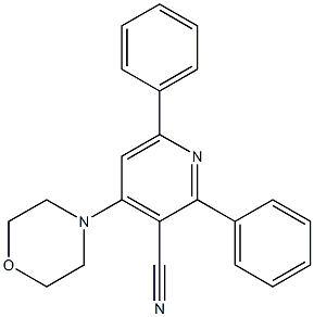 2-フェニル-4-(モルホリン-4-イル)-6-フェニルピリジン-3-カルボニトリル 化学構造式