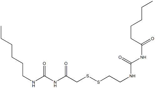 1-ヘキサノイル-3-[2-[[(3-ヘキシルウレイド)カルボニルメチル]ジチオ]エチル]尿素 化学構造式