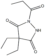 4,4-Diethyl-1-propionyl-3,5-pyrazolidinedione Structure