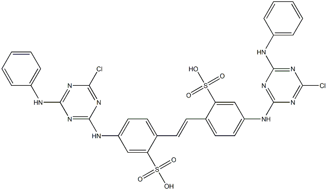 4,4'-Bis(4-anilino-6-chloro-1,3,5-triazin-2-ylamino)-2,2'-stilbenedisulfonic acid Structure