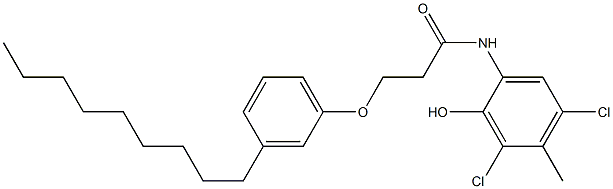 2-[3-(3-Nonylphenoxy)propanoylamino]-4,6-dichloro-5-methylphenol Structure