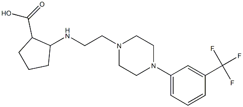 2-[2-[4-(3-Trifluoromethylphenyl)-1-piperazinyl]ethylamino]-1-cyclopentanecarboxylic acid,,结构式