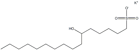 6-ヒドロキシヘキサデカン-1-スルホン酸カリウム 化学構造式