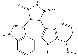 3-(7-メトキシ-1-メチル-1H-インドール-3-イル)-4-(1-メチル-1H-インドール-3-イル)-1H-ピロール-2,5-ジオン 化学構造式