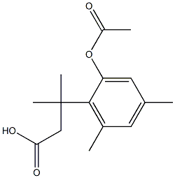 3-(2-Acetoxy-4,6-dimethylphenyl)-3-methylbutanoic acid,,结构式