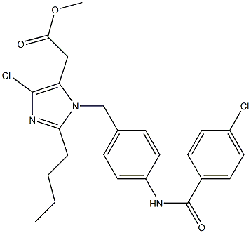  2-Butyl-4-chloro-1-[4-[4-chlorobenzoylamino]benzyl]-1H-imidazole-5-acetic acid methyl ester