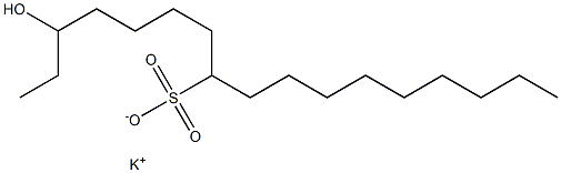 3-ヒドロキシヘプタデカン-8-スルホン酸カリウム 化学構造式