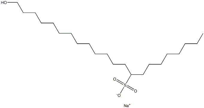 22-ヒドロキシドコサン-9-スルホン酸ナトリウム 化学構造式