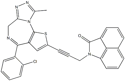 4-(2-Chlorophenyl)-9-methyl-2-[3-[(1,2-dihydro-2-oxobenz[cd]indol)-1-yl]-1-propynyl]-6H-thieno[3,2-f][1,2,4]triazolo[4,3-a][1,4]diazepine