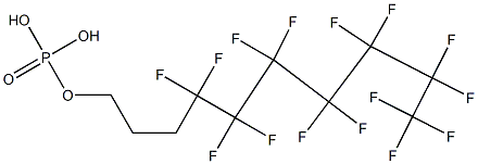 Phosphoric acid hydrogen (4,4,5,5,6,6,7,7,8,8,9,9,10,10,10-pentadecafluorodecan-1-yl) ester,,结构式