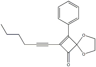 7-(1-Hexynyl)-8-phenyl-1,4-dioxaspiro[4.3]oct-7-en-6-one Structure