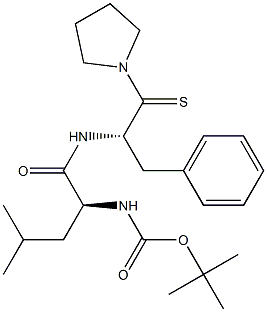1-[(S)-2-[(N-tert-Butyloxycarbonyl-L-leucyl)amino]-3-phenyl-1-thioxopropyl]pyrrolidine Struktur