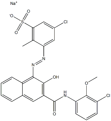  3-Chloro-6-methyl-5-[[3-[[(3-chloro-2-methoxyphenyl)amino]carbonyl]-2-hydroxy-1-naphtyl]azo]benzenesulfonic acid sodium salt