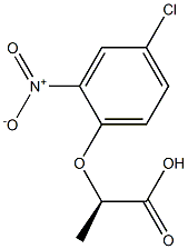 [R,(-)]-2-(4-クロロ-2-ニトロフェノキシ)プロピオン酸 化学構造式