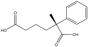 [R,(-)]-2-メチル-2-フェニルアジピン酸 化学構造式