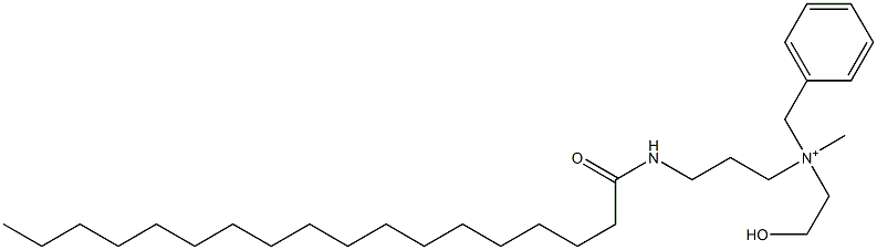 N-(2-ヒドロキシエチル)-N-メチル-N-[3-[(1-オキソオクタデシル)アミノ]プロピル]ベンゼンメタンアミニウム 化学構造式