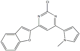 2-Chloro-4-(1-methyl-1H-pyrrol-2-yl)-6-(benzofuran-2-yl)pyrimidine 结构式