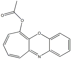 6-アセトキシベンゾ[b]シクロヘプタ[e][1,4]オキサジン 化学構造式