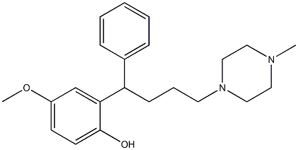 1-[4-(2-ヒドロキシ-5-メトキシフェニル)-4-フェニルブチル]-4-メチルピペラジン 化学構造式