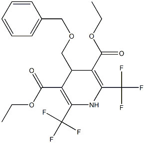 1,4-Dihydro-2,6-bis(trifluoromethyl)-4-benzyloxymethylpyridine-3,5-dicarboxylic acid diethyl ester Struktur