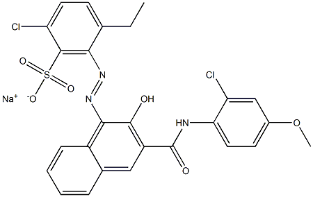 2-Chloro-5-ethyl-6-[[3-[[(2-chloro-4-methoxyphenyl)amino]carbonyl]-2-hydroxy-1-naphtyl]azo]benzenesulfonic acid sodium salt