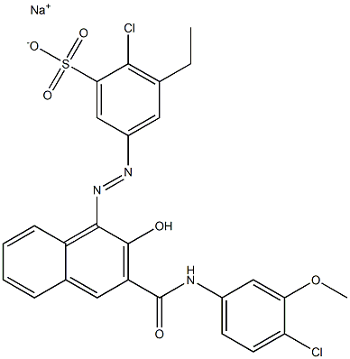 2-Chloro-3-ethyl-5-[[3-[[(4-chloro-3-methoxyphenyl)amino]carbonyl]-2-hydroxy-1-naphtyl]azo]benzenesulfonic acid sodium salt