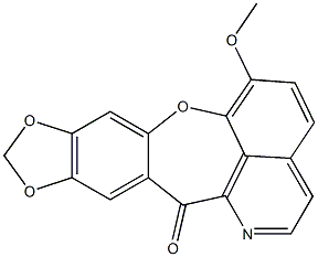 6-メトキシ-9,10-(メチレンジオキシ)-12H-[1]ベンゾオキセピノ[2,3,4-ij]イソキノリン-12-オン 化学構造式