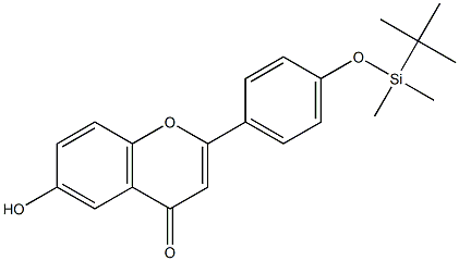 6-ヒドロキシ-4'-(tert-ブチルジメチルシロキシ)フラボン 化学構造式
