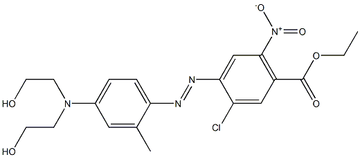 3-Chloro-6-nitro-4-[[2-methyl-4-[bis(2-hydroxyethyl)amino]phenyl]azo]benzoic acid ethyl ester Struktur