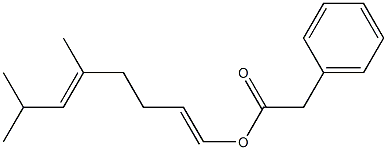 Phenylacetic acid 5,7-dimethyl-1,5-octadienyl ester Structure