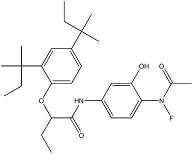 2-(N-Fluoro-N-acetylamino)-5-[2-(2,4-di-tert-amylphenoxy)butyrylamino]phenol,,结构式