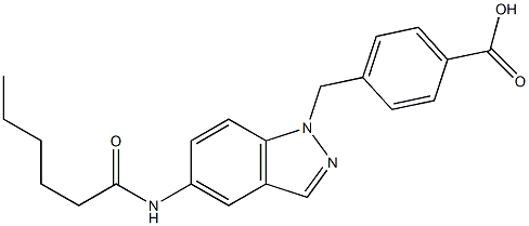 4-(5-Hexanoylamino-1H-indazol-1-ylmethyl)benzoic acid,,结构式