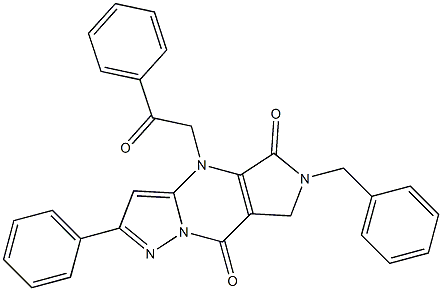 6,7-Dihydro-6-benzyl-4-(2-oxo-2-phenylethyl)-2-phenyl-4H-1,4,6,8a-tetraaza-s-indacene-5,8-dione