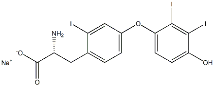 (R)-2-Amino-3-[4-(4-hydroxy-2,3-diiodophenoxy)-2-iodophenyl]propanoic acid sodium salt Structure