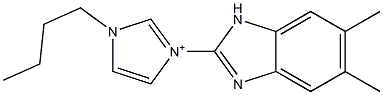1-Butyl-3-(5,6-dimethyl-1H-benzimidazol-2-yl)-1H-imidazol-3-ium Struktur