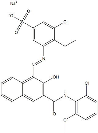 3-Chloro-4-ethyl-5-[[3-[[(2-chloro-6-methoxyphenyl)amino]carbonyl]-2-hydroxy-1-naphtyl]azo]benzenesulfonic acid sodium salt