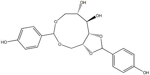 1-O,6-O:4-O,5-O-Bis(4-hydroxybenzylidene)-D-glucitol,,结构式