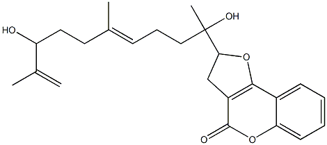 2,3-Dihydro-2-[(4E)-1,8-dihydroxy-1,5,9-trimethyl-4,9-decadien-1-yl]-4H-furo[3,2-c][1]benzopyran-4-one Struktur