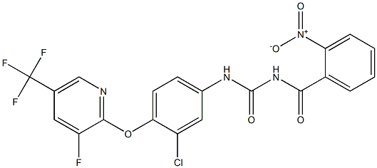 1-(2-Nitrobenzoyl)-3-[4-[(3-fluoro-5-trifluoromethyl-2-pyridinyl)oxy]-3-chlorophenyl]urea Struktur