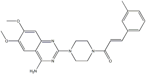 4-(4-アミノ-6,7-ジメトキシキナゾリン-2-イル)-1-[3-(3-メチルフェニル)アクリロイル]ピペラジン 化学構造式