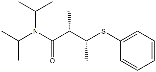 (2S,3R)-N,N-ジイソプロピル-3-(フェニルチオ)-2-メチルブタンアミド 化学構造式