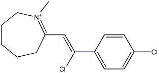 1-Methyl-2-[2-chloro-2-(4-chlorophenyl)ethenyl]-4,5,6,7-tetrahydro-3H-azepin-1-ium 结构式