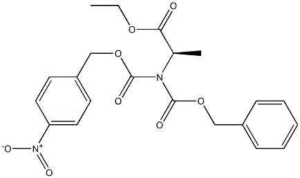 N-(Benzyloxycarbonyl)-N-(4-nitrobenzyloxycarbonyl)-D-alanine ethyl ester Structure