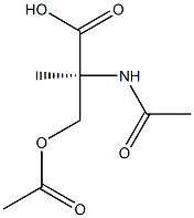 (2S)-2-(アセチルアミノ)-2-メチル-3-アセトキシプロピオン酸 化学構造式