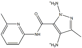 3-Methyl-4-diazonio-5-[[(6-methyl-2-pyridinyl)amino]carbonyl]-1H-pyrazol-1-ide,,结构式