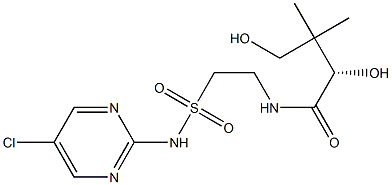 [S,(-)]-N-[2-[(5-Chloro-2-pyrimidinyl)sulfamoyl]ethyl]-2,4-dihydroxy-3,3-dimethylbutyramide Structure