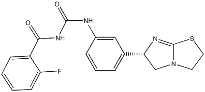 1-(2-Fluorobenzoyl)-3-[3-[[(6S)-2,3,5,6-tetrahydroimidazo[2,1-b]thiazol]-6-yl]phenyl]urea Structure